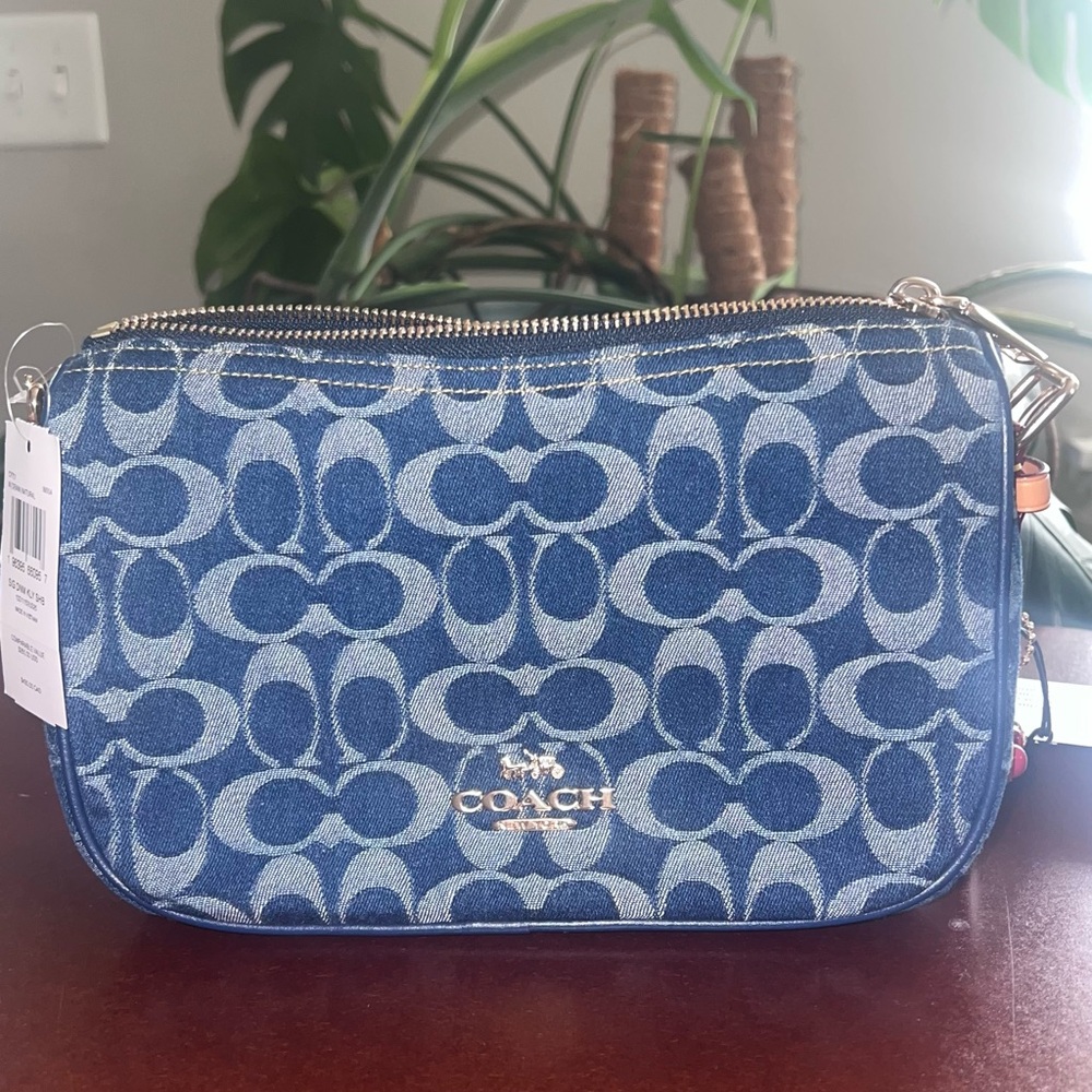Coach Denim Blue Signature Crossbody Bag